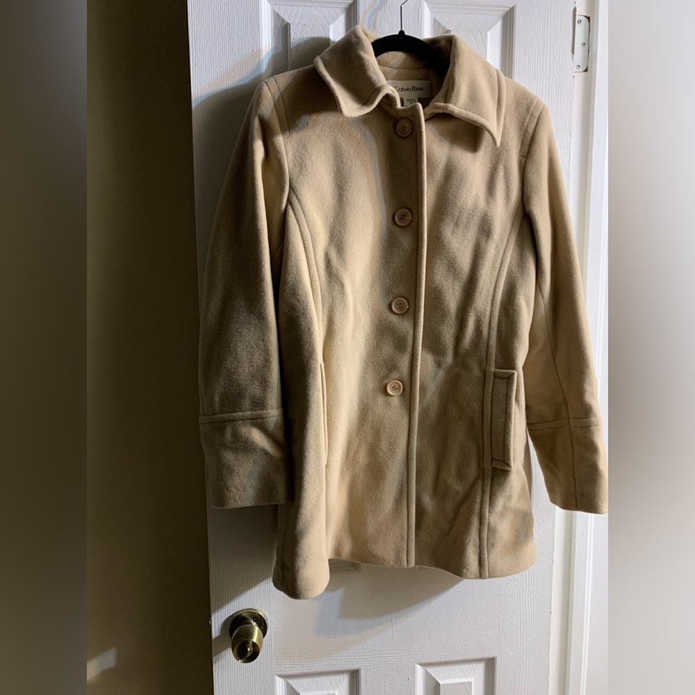 Tan peacoat